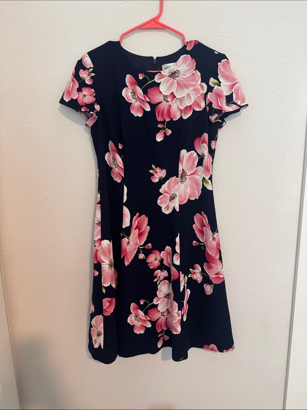 Eliza J Black Dress with Pink Floral Print